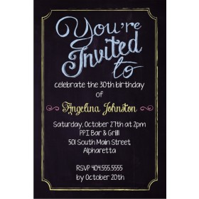 You're Invited Chalkboard Style Party Invitation - Custom Colors