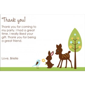 Forest Friends Thank You Cards - Deer, Bunny, Bird