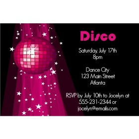 Disco Invitation 2 - Pink Disco Ball