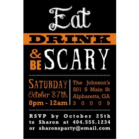 Eat Drink and Be Scary Halloween Party Invitation