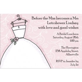 Delightful Dress Bridal Shower Invitation Pink