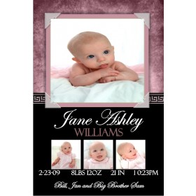 Newborn Baby Birth Announcement 5 (pink)