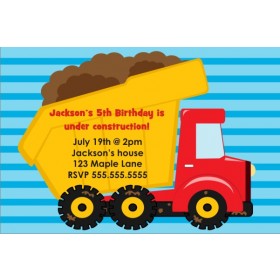 Dump Truck Construction Invitation