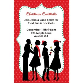 Cocktail Mingle Holiday Christmas Party Invitation