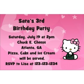 Hello Kitty Invitations - Hearts