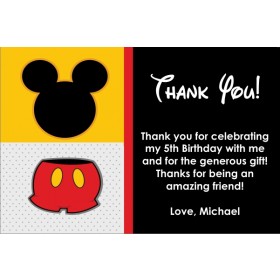 Mouse Thank You Card (Similar to Mickey Mouse)