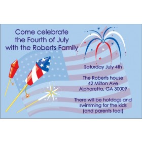 Fourth of July (July 4th) Independance Day Invitation - Fireworks