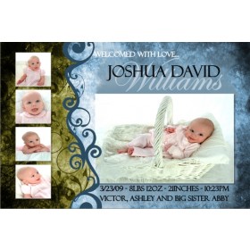 Newborn Baby Birth Announcement 3 (blue)