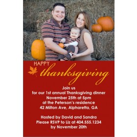 Happy Thanksgiving Fall Autumn Photo Card Invitation