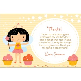 Cupcake Fairy Princess Thank You Card - Circle Fun