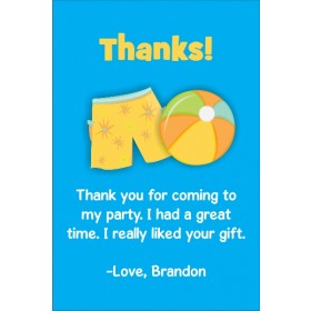 Boy Pool Party Thank You Cards