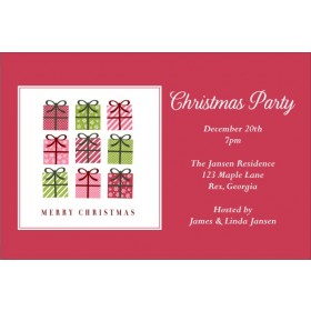 9 Gifts Christmas Holiday Party Invitation