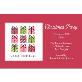 9 Gifts Christmas Holiday Party Invitation