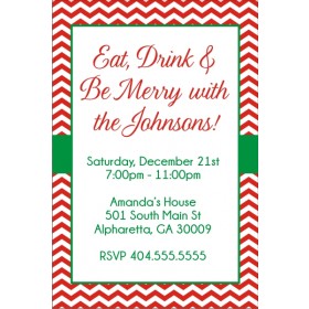 Chevron Christmas Holiday Party Invitation