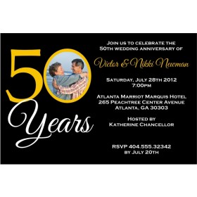 50 Years 50th Wedding Anniversary Photo Invitation