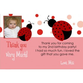 Ladybug Thank You Card with Optional Photo