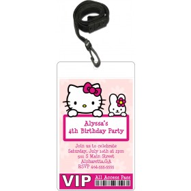 Hello Kitty VIP Pass Invitation with Lanyard