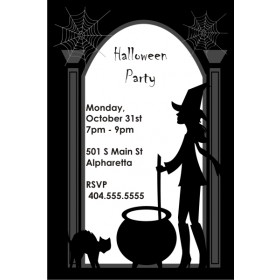 Witch Silhouette Halloween Party Invitation
