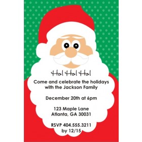 Ho Ho Ho Santa Holiday Christmas Party Invitation