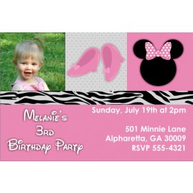 Pretty In Pink Photo Invitation (Similar to Minnie Mouse)