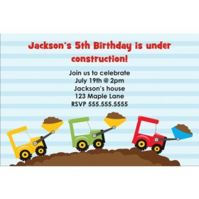 Dump Truck Construction Invitation - Triple