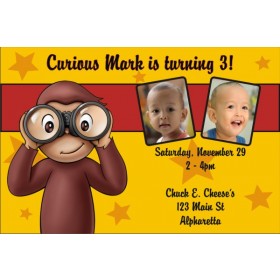 Curious George Photo Invitations