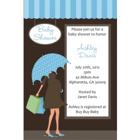 Shopping Mama Baby Shower Invitation - Blue