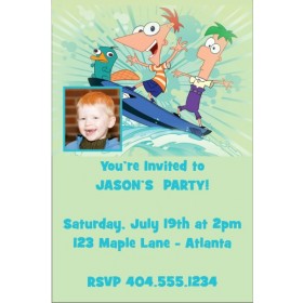 Phineas and Ferb Invitation with Optional Photo