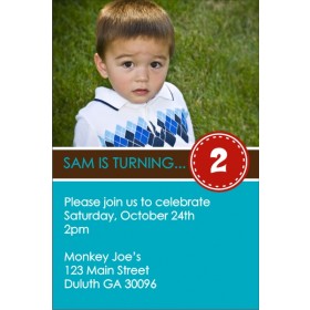 Teal Appeal Blue Photo Invitation