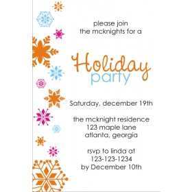 Colorful Snowflakes Invitation