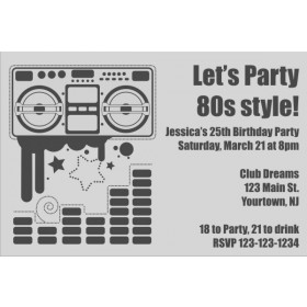 80s Retro Boombox Invitation