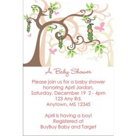 Peas in a Pod Baby Shower Invitations (Pink)