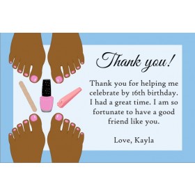 Pedicure Thank You Card - Brown Skin