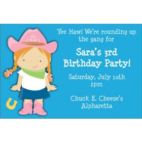 Cowgirl Birthday Invitation (Select a Cowgirl)