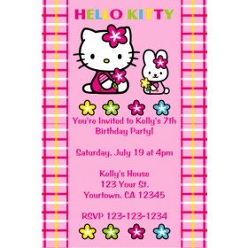 Hello Kitty Invitations - Hello Kitty and Bunny