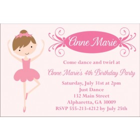 Pretty Ballerina Ballet Invitation - Select a Dancer