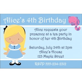 Alice in Wonderland Birthday Invitation