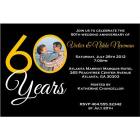 60 Years 60th Wedding Anniversary Photo Invitation