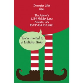 Elf Legs Christmas Holiday Party Invitation