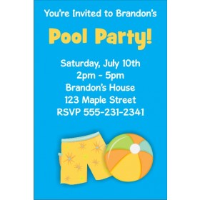 Pool Party Invitations 7  - Boy Pool Party