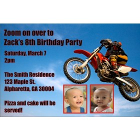 Motocross Invitation with Optional Photo