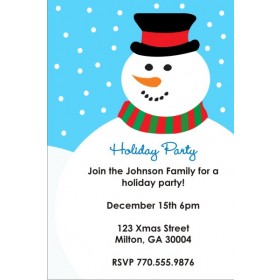 Icy Snowman Holiday Christmas Party Invitation