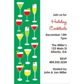 Cocktail Hour Holiday Christmas Party Invitation