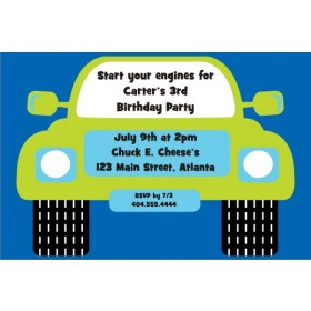 Monster Truck Invitation - Blue Green