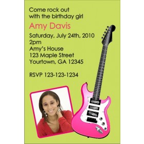 Electric Guitar Photo Invitation