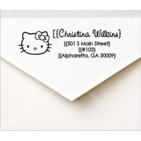 Hello Kitty Custom Return Address Self Inking Stamp
