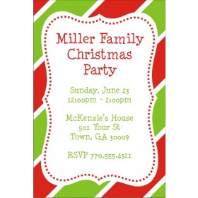 Christmas Stripes Holiday Party Invitation