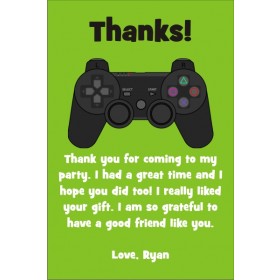 Playstation Xbox Video Game Thank You Card