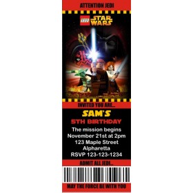 Lego Star Wars Ticket Style Invitations (slim style)