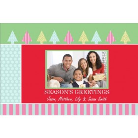Trees and Stripes Christmas Holiday Photo Card